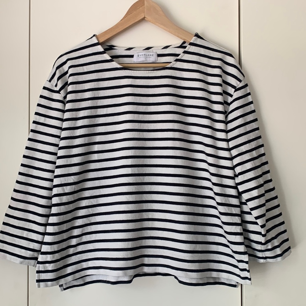Everlane Cropped Striped Shirt